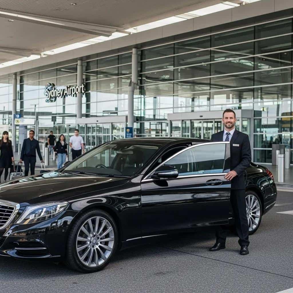 Airport transfer chauffeur waiting for client